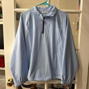 Chico's Light Blue Quarter-Zip Windbreaker Pullover - Size XL